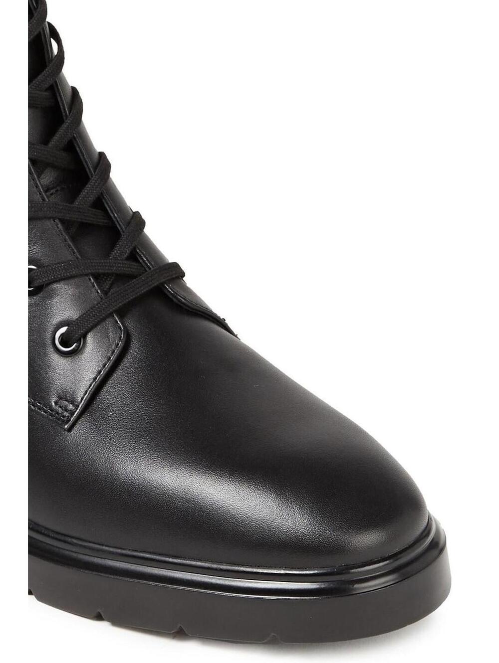 Stuart Weitzman Women's Black Mckenzee Leather Combat Boots with Box - Size 8.5 - Picture 4 of 7